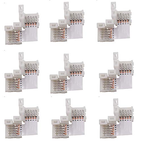 Lingling 15 Pcs 5 Pin Connector L Shape Rgbw Led Strip Light For 12 Mm Wide 5050 And 3528 Led Indoor String Lights Extending Connection #TOP1