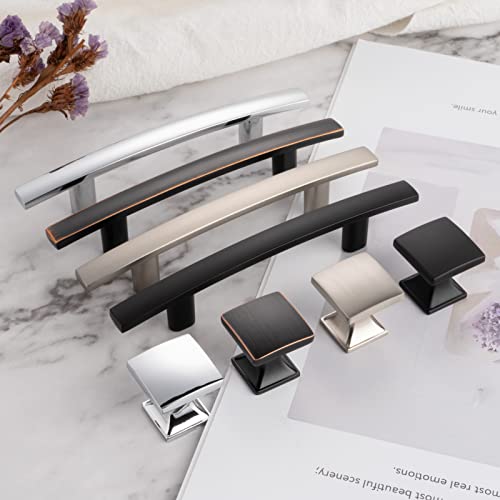 Askano Pack Of 10, Oil Rubbed Bronze, Curved Kitchen Cabinet Knob Zk2203 | Modern Pull Handle, Solid Hardware For Drawer, Dresser, Bathroom, Vanity, Furniture Door, Cupboard, Bedroom, Size: 1 Inch #TOP4