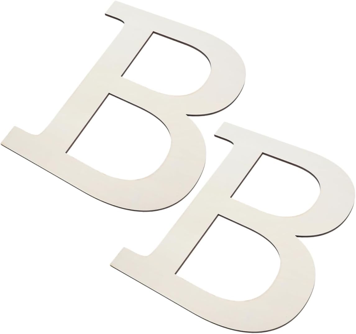 PRETYZOOM Big Wooden Alphabet Letters 2pcs Large Block Letters for Wall Decor Diy Paint Perfect for Home Party Office
