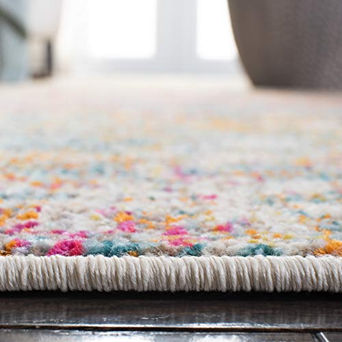 SAFAVIEH Zeitgenössische Teppich für Wohnzimmer, Esszimmer, Schlafzimmer - Madison Collection, Kurzer Flor, Grau und Türkis, 160 X 229 cm