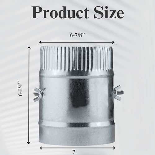 The Sheet Metal Kid 407 7-In Hvac Duct Manual Volume Damper With Sleeve - Galvanized Sheet Metal Round Volume Damper Airflow Ducting Branch thumb #1