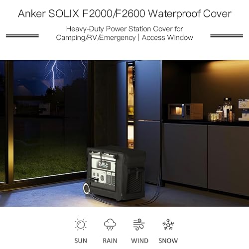 For Anker SOLIX F2000/F2600 IP67 Waterproof Cover | Heavy Duty Power Station Covers for Camping/RV/Emergency | Skylight and Shockproof Designs