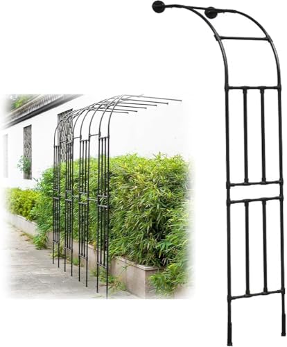 Arche de jardin en métal avec demi-treillis pour plantes grimpantes - Cadre en acier résistant aux intempéries - 150 cm - Noir - Demi-arc de support pour plantes grimpantes et fleurs.