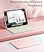 Hamile for iPad Pro 11-inch Case with Keyboard (M5/M4) - Magnetic Wireless Detachable Keyboard with Multi-Touch Trackpad 7 Colors Backlit Stain Proof Folio Cover for Pro 11 Inch 2025 2024 - Light Pink