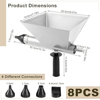 HOVCEH Electric Mortar Pointing Grout Gun, Mortar Gun for Pointing Drill, Cement Grouting Machine, Pointing Grouting Machine with 8 Removable Nozzles, Cement Gun for Pointing, Bricks Wall Decoration