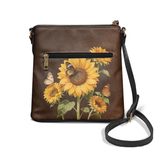 Image of Leather Purses for Women, Leather Hobo Bags for Women Travel Sling Purse Triple Zippered Pockets Shoulder Bag