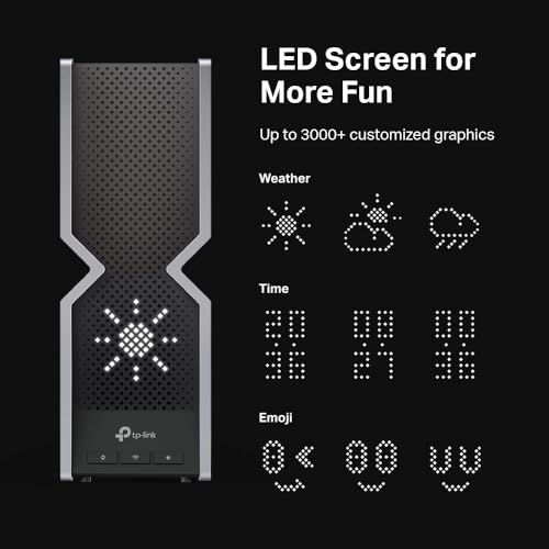 TP-Link Archer BE800 Routeur WiFi 7 BE19000 Tri-Band 19 Gbps – Ports 10G + 2.5G, Écran LED, HomeShield Sécurité, EasyMesh, 8 Antennes Internes, Idéal Fibre, Gaming, Streaming 8K, Jusqu’à 100 Appareils