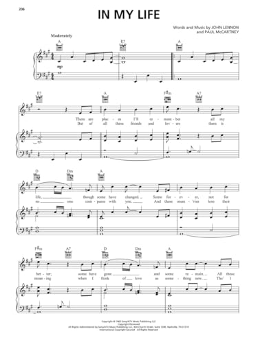 The Beatles Sheet Music Collection | Piano Vocal Guitar Songbook with Chords and Lyrics | Over 100 Songs in Piano Vocal Guitar Arrangements | Music Book for Beginners and Experienced Players - Image 7