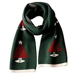 Sept.Filles Knitted Scarf For Women Winter Christmas Reindeer Antler Christmas Neck Warmer (Green Christmas Tree)