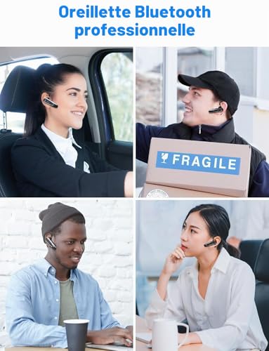 Oreillette Bluetooth sans fil mains libres pour iPhone Android et PC - 6