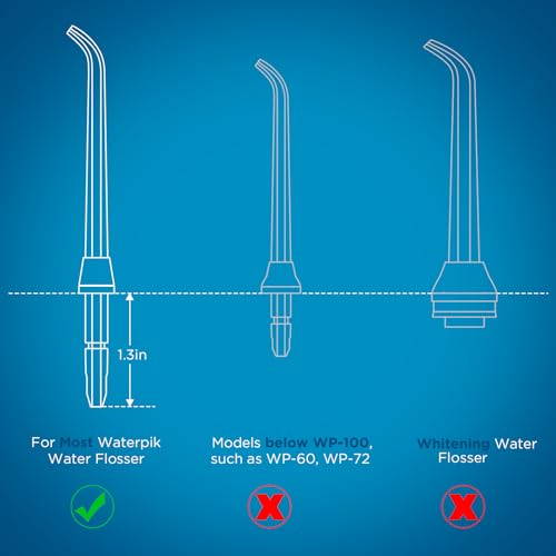 Image of Replacement Heads for Waterpik, Replacement Picks for Water Pik Water Flosser (8 Classic Jet Tips + Storage Case + Travel Case)