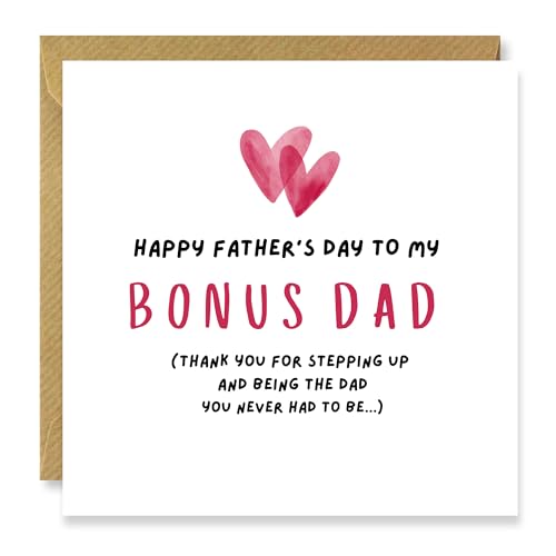 Studio Flafello Bonus Dad Fathers Day Card for Stepdad Father-in-law for Bonus Father from Stepson from Stepdaughter