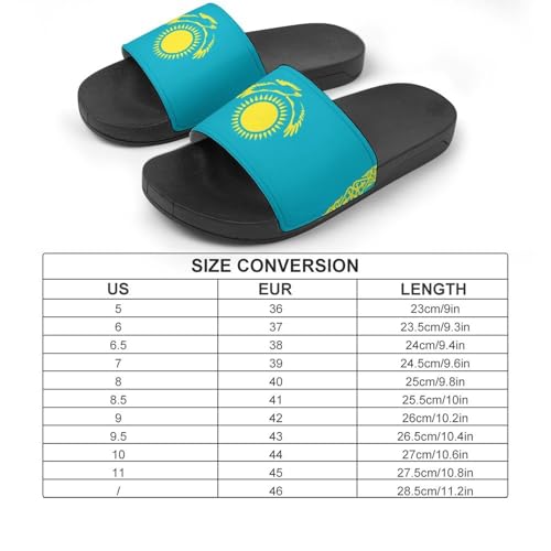 Kazakhstan Kazakh Flag Men's Bathroom Slippers Shower Indoor Home Beach Outdoor Shoes for Women2