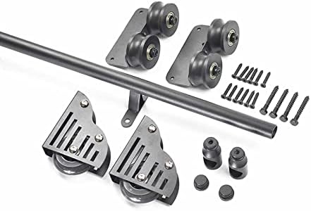 Sliding Ladder Hardware Set with Extension Track - Mobile Round Tube Ladder for Home, Indoor, Loft, Library - 600cm (19.7ft) - Easy Installation, Durable Design