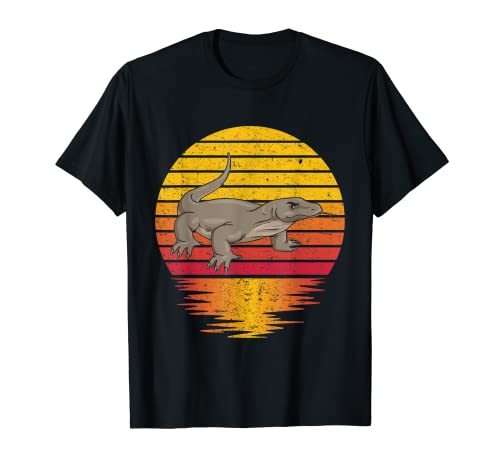 Vintage Komodo Dragon Retro Sunset Reptile Amante de los animales Camiseta