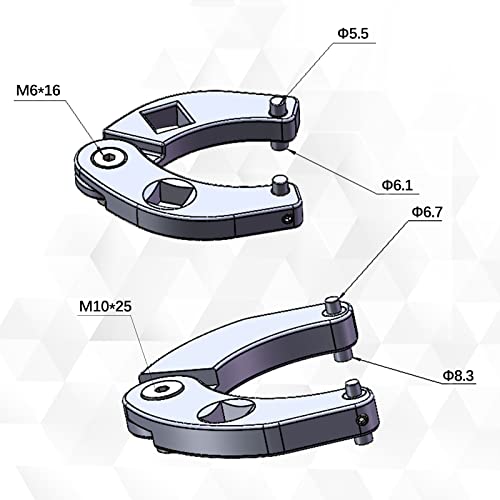 Amerbm Adjustable Gland Nut Wrench Kit 1266 & 7463 Universal Hydraulic Cylinder Spanner Wrench Set With 1/2" & 3/4" Drive On Skid Steer Loaders, Most Farm And Construction Equipment #TOP6