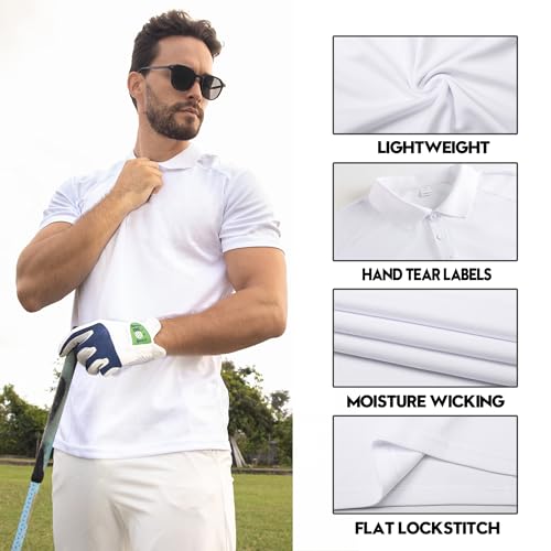 ZENGVEE Mens Polo Shirts Moisture Wicking Short Sleeve Performance Quick Dry Athletic Golf Shirts2