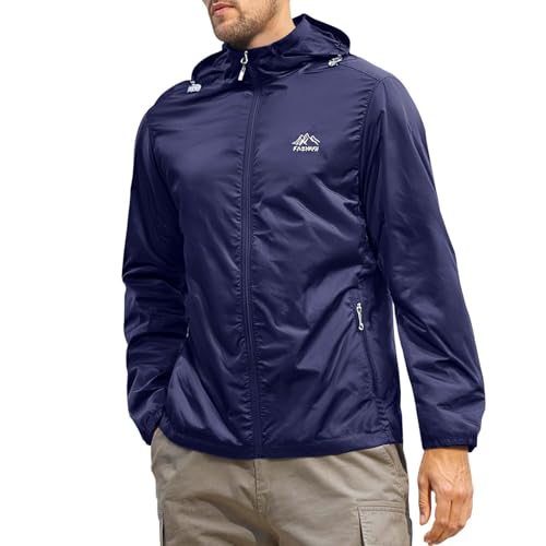 Generisch Chubasquero para hombres y mujeres, protección solar de verano, transpirable, chaqueta de protección solar, chaqueta de trekking, chaqueta cómoda para exteriores, ropa de montaña, chaqueta