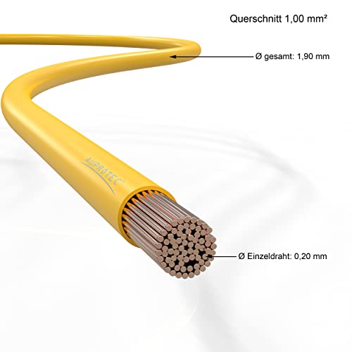Câble de voiture FLRY-B jaune de 25 m isolant pour protéger vos circuits de bord