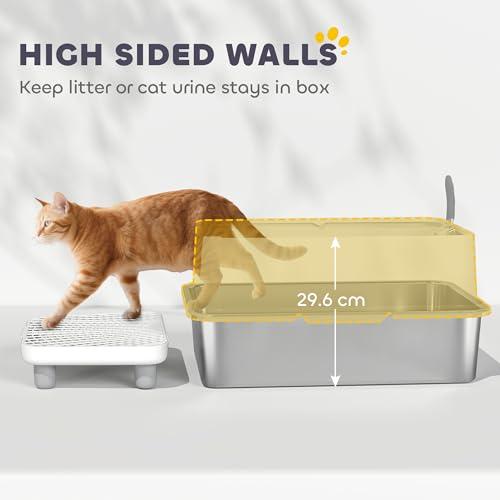Arenero de Acero Inoxidable para Gatos XL miniatura 4