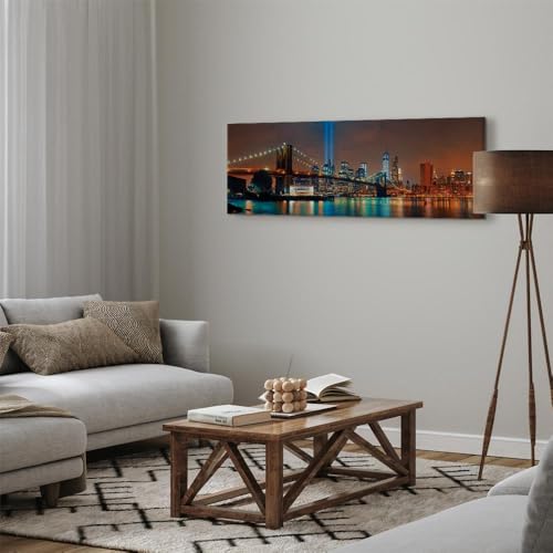Tableau décoratif ville 120x40 cm avec impression haute définition de nuit - 2