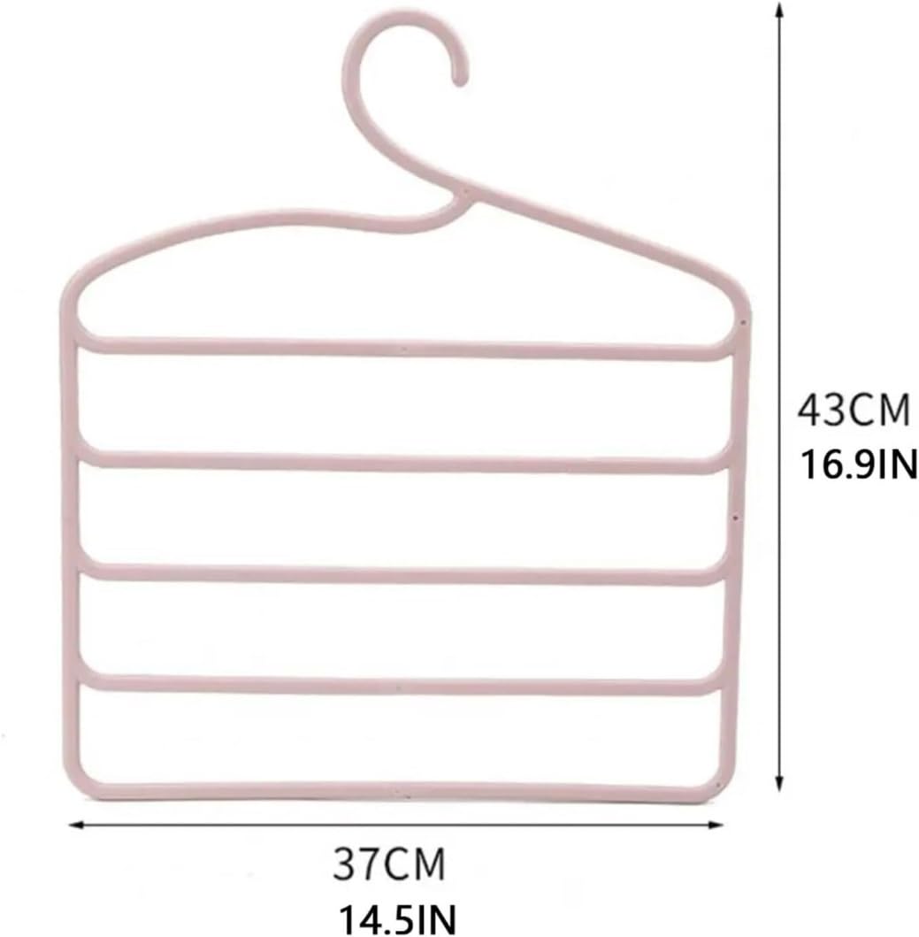 Percha De Plástico Antideslizante con Rodamiento De Carga Fuerte, Estante Multifuncional para Pantalones para Colgar Ropa, Calcetines, Sujetadores, Bufandas para Sudadera(Pink,5pcs)