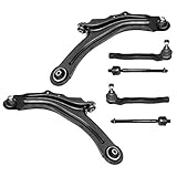Artikelinformationen: 2x Querlenker der Vorderachse links + rechts unten, inklusive Traggelenk und Gummilagerung, Konusmaß Traggelenk: 18,0 mm, Innendurchmesser Gummilagerung: 12,0 mm, Material: Stahlblech, 2x Spurstangenkopf der Vorderachse links + rechts, Länge: 200,0 mm, Innengewinde: M14x1,5, Aussengewinde: M10x1,5, Konusmaß: 11,8 mm, 2x Axialgelenk der Vorderachse links + rechts, Länge: 230,5 mm, Gewinde: M14x1,5