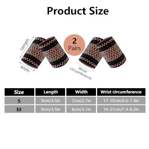 XFSRG Weiches Handgelenk Bandagen 2 Paar Set Atmungsaktive Wrist Wrap Handgelenkstütze für Fitness Bodybuilding Krafttraining Gelenkstütze Handgelenkschoner （Kupfer S）