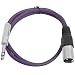 Seismic Audio - SATRXL-M2 - Purple 2' XLR Male to 1/4" TRS Patch Cable
