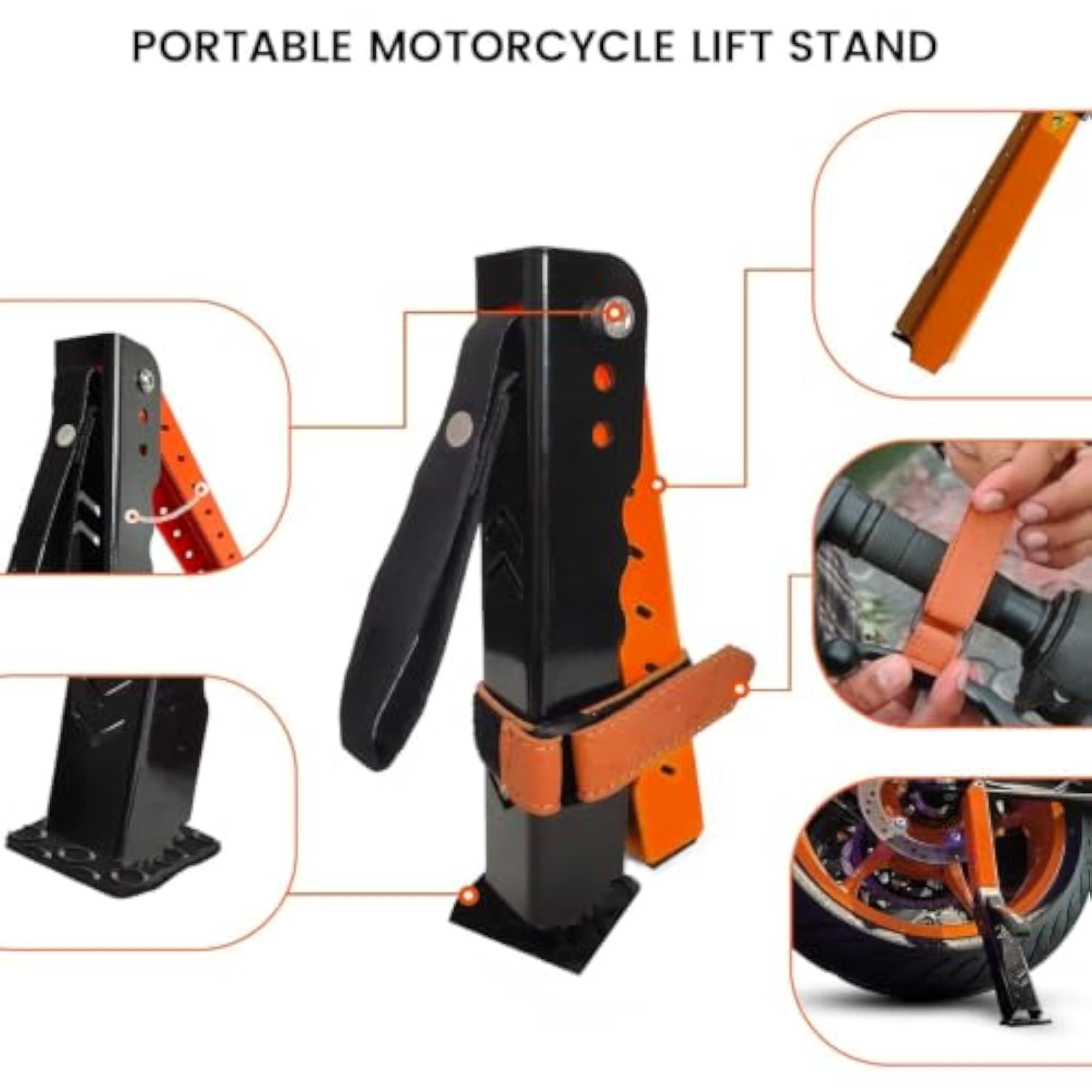 Moto Jack for Bike Adjustable, Heavy Duty Motorcycle Wheel Roller Paddock Jack