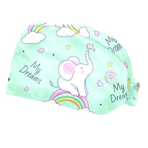 Casquettes de travail pour hommes et femmes VERED avec bandeau absorbant et motifs éléphants