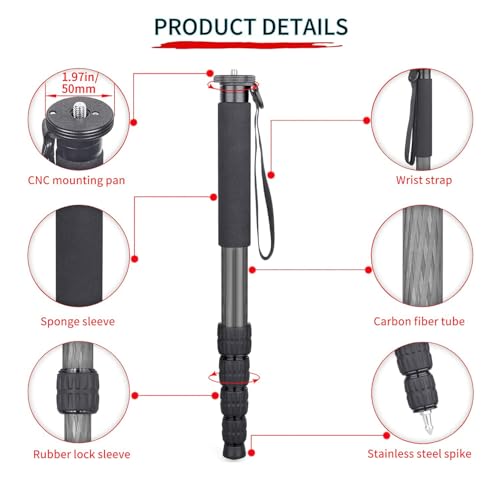Monopié profesional de 72 pulgadas con doble cabezal opcional para Nikon D90 4