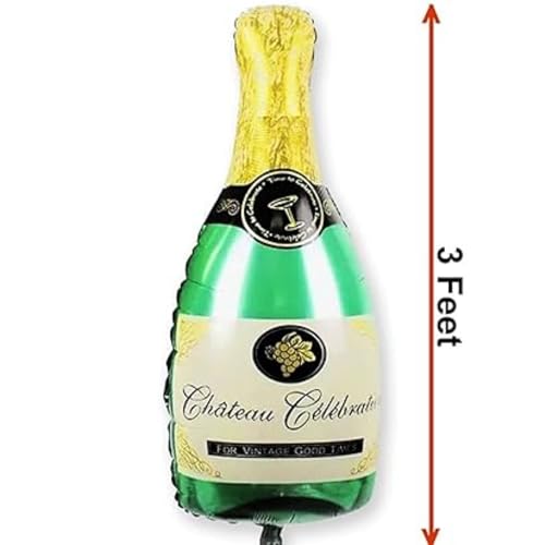 Image of Wanna Party Large Champagne Bottle Foil Helium Balloon | for Birthday Decoration Items