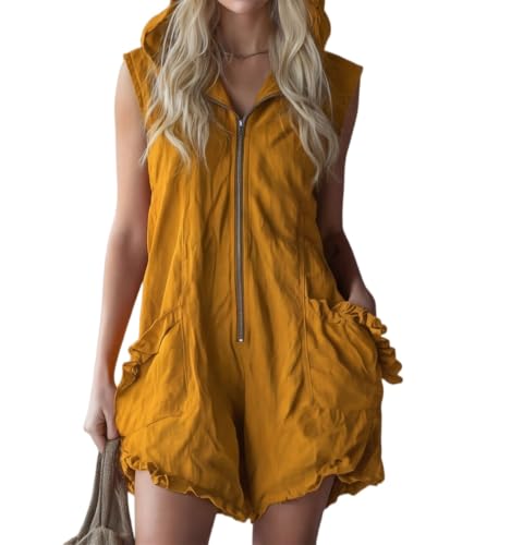 Ropa casual de calle para mujer: mameluco holgado con capucha ideal para paseos