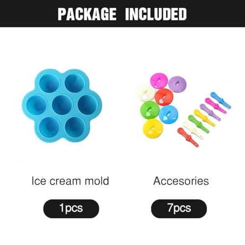 Image of Mrsdry Silicone Pospicle Mould Set Frozen Kulfi Candy Ice Cream for Children & Adults, 16L x 16W x 8.1H cm, Blue, Pack of 1