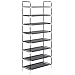 GOTOTOP Étagère à chaussures 8 étages avec 8 étagères et 2 poignées Structure tubulaire en métal facile à monter 60 x 29,5 x 134 cm Noir