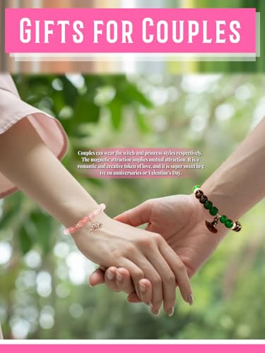 Matching Bracelets for Couples Best Friend Friendship Kit Bestie Gifts for Women Long Distance Ralationship Witch Merch Costume Crown Accessories4