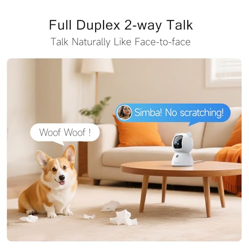 2.5K Indoor Camera 2pack, Non-Subscription AI Person/Pet/Cry Detection, 4MP Pet/Dog/Cat/Baby Camera w/Phone App, Pan Tilt 2.4GHz WiFi Cameras for Home Security, Night Vision, Full Duplex 2-Way Audio thumbnail 7