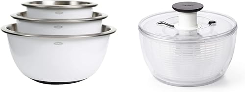 OXO Good Grips - Juego de cuencos de acero inoxidable (3 piezas) (blanco) Good Grips