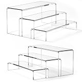 6 Stück Acryl Display Ständer, Durchsichtiges Treppenregal für Organizer