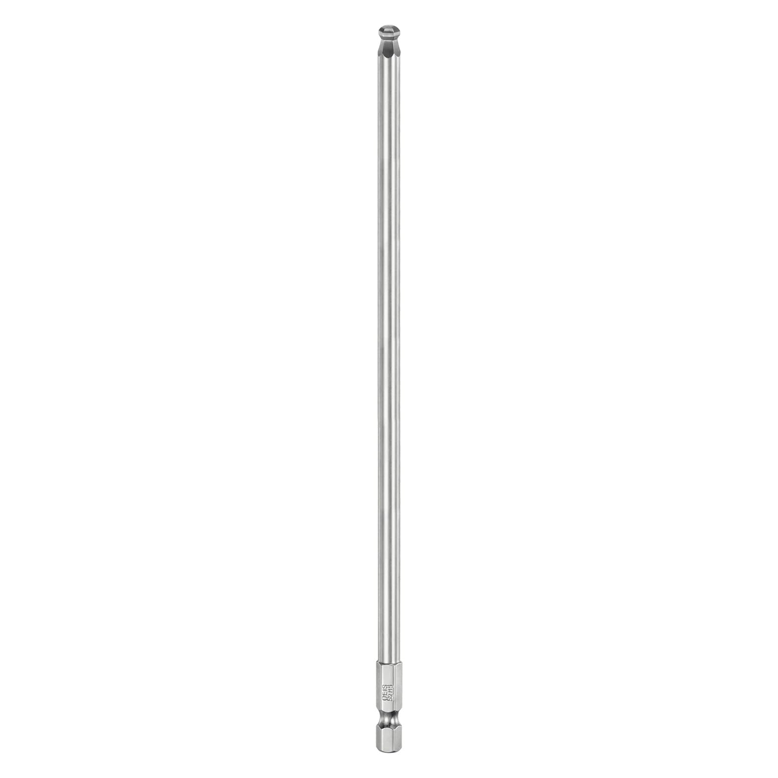 HARFINGTON Ball End Hex Screwdriver Bit Set 5mm (H5.0) Size 1/4" Hex Shank 200mm (8") Long Magnetic Ball Head Bits S2 Steel Metric Screw Driver Bit
