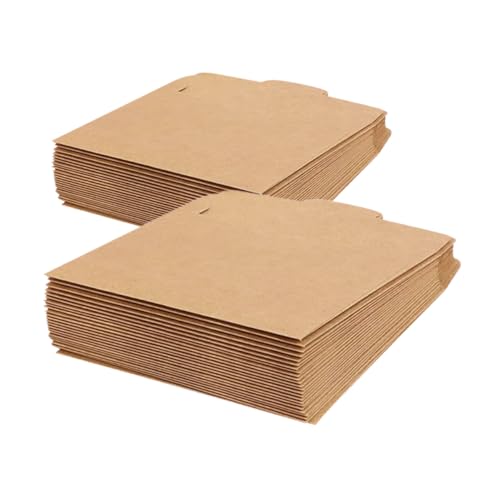 Abaodam Kraft Paper Cd Sleeves Pack Small Brown Paper Bags Handles for Cd Dvd Media Binder Envelopes Legal File Folders