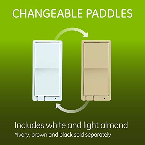 GE Enbrighten, White & Light Almond, Z-Wave Plus Smart Light Dimmer, Works with Alexa, Google Assistant, SmartThings, Wink, Zwave Hub Required, Repeater/Range Extender, 3-Way Compatible, 14294, 1 Pack - Thumbnail 5