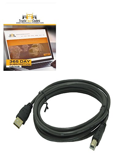 Diesel Laptops USB Replacement Cable for Nexiq USB Link Original with 12-Month Subscription to TruckFaultCodes