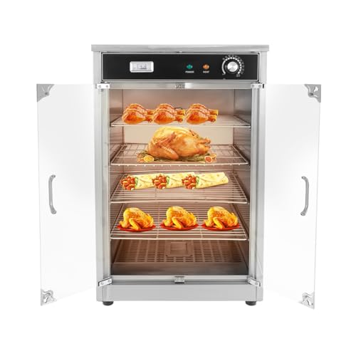 Commercial Heated Food Warmer, Pretzel Warmer Display Countertop Heated Holding Cabinet w/ 5-Tier Food Showcase for Catering Pizza, Convenience Stores, Buffet Restaurant