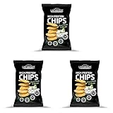 Layenberger High Protein Chips Sour Cream & Onion, satte 43,8% Eiweiß und nur 19,8% Kohlenhydrate bei nur 3,2 g Zucker, nicht frittiert, (1 x 75 g) (Packung mit 3)
