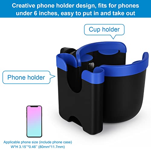 Image of Accmor Stroller Cup Holder with Phone Holder, Bike Cup Holder, Universal Cup Holder for Uppababy Nuna Doona Strollers, 2-in-1 Cup Holder for Walker, Wheelchair, Scooter