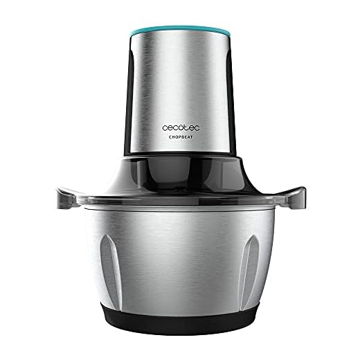 Cecotec Picadora de Carne y Verduras Eléctrica ChopBeat 1500 TitanBlack Steel. 600 W, 4 Cuchillas de Titanio Negro, Bol de Acero Inoxidable de 1,5 L y 2 Velocidades