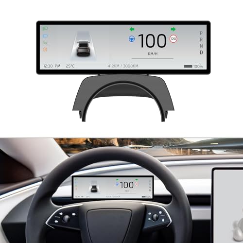 Image of Head Up Display for 2025.09+Model 3 Highland, Tesla Model Y Juniper 2025,Juniper Accessories 2026 Bluetooth WiFi USB Navigation Power Speed IPS HD Touchscreen