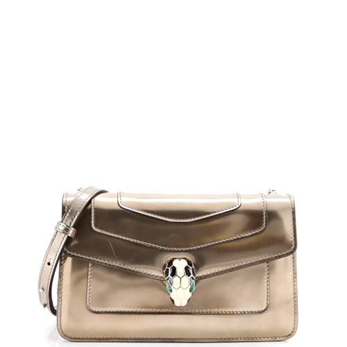 Pre-Loved Serpenti Forever Shoulder Bag Metallic Leather Small, Metallic